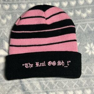 The Real OG Sh_L Pink and Black Kids Beanie